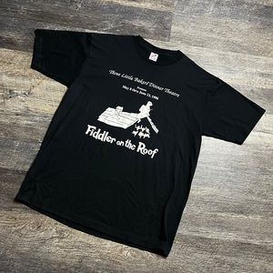 Vintage 90's Fiddler on the Roof Shirt Size XL Black Broadway JERZEES Play KC
